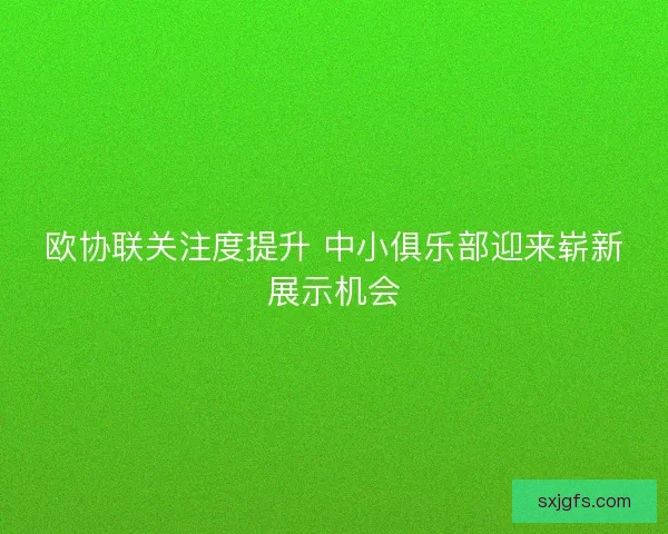 欧协联关注度提升 中小俱乐部迎来崭新展示机会